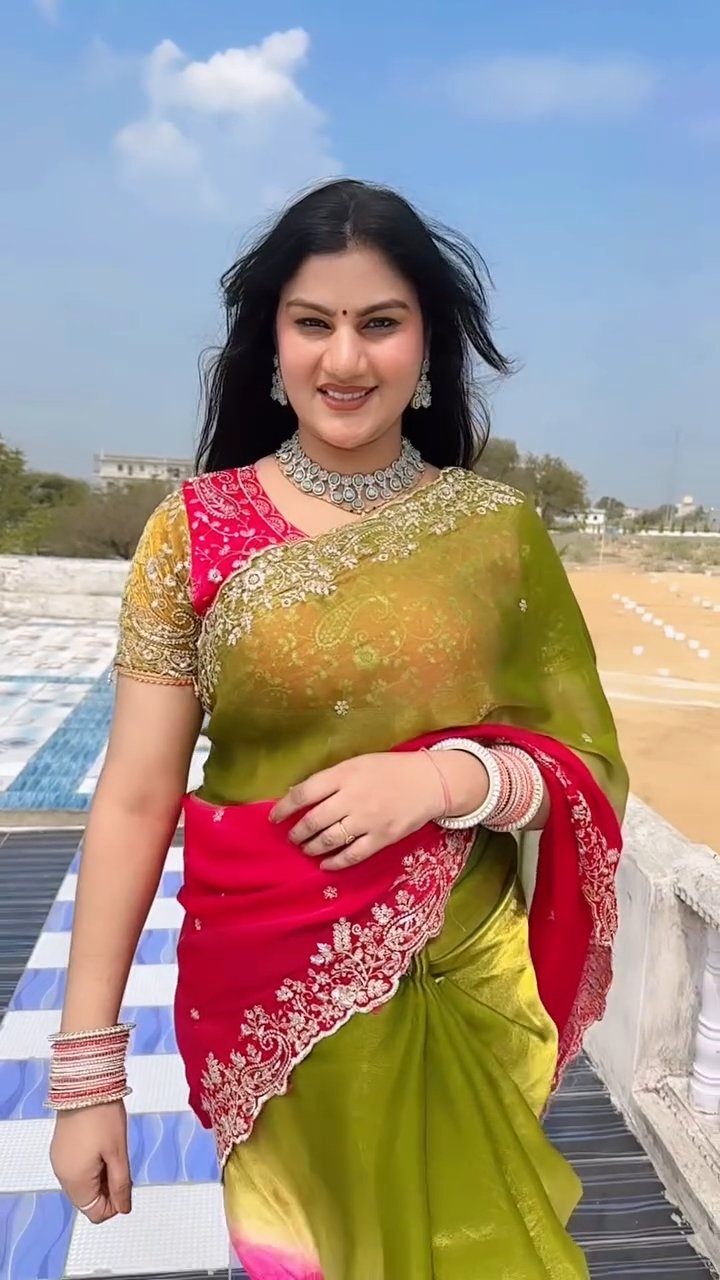 Premium Designer Fendy Satin Saree with Heavy Embroidery Sequence Work