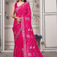 Georgette fabric With cording zari and sequence Work stunning saree