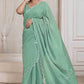 Presenting Light Green Full Handowrk saree On Fandy Crush Fabric