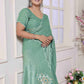 Presenting Light Green Full Handowrk saree On Fandy Crush Fabric
