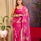 Presenting new colors in floral handwork saree