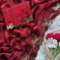 Premium Fendy Chiffon Saree with Complete Zarkan Diamond Work