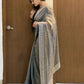 Delicately handcrafted Diamond work silk saree