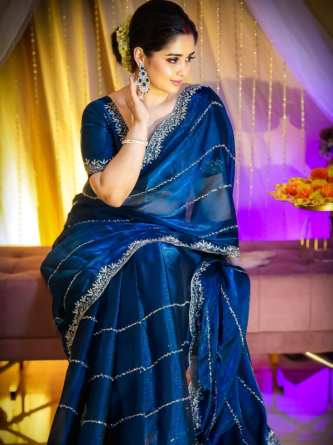 Premium Jimmy Choo Handcrafted Khatli Cut Dana Work Saree