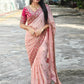 Premium Soft Rangoli Silk Saree with Sequins & Dori Embroidery Work