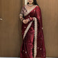 Graceful Fendy Silk Blooming Saree with sequence border