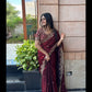 Luxe Fendy Satin Saree with 3mm Sequin Embroidery & Heavy Border