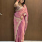 Premium Two-Tone Fendy Chiffon Embroidered Saree