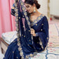 Original Mirror Work Heavy Coading Lace Border in Saree