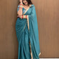 Soft Star Georgette Saree with Jarkan Dot Work & Multicolour Lace