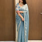 Fendy Silk Saree with Stone Lace Border & Embroidered Chinnon Blouse