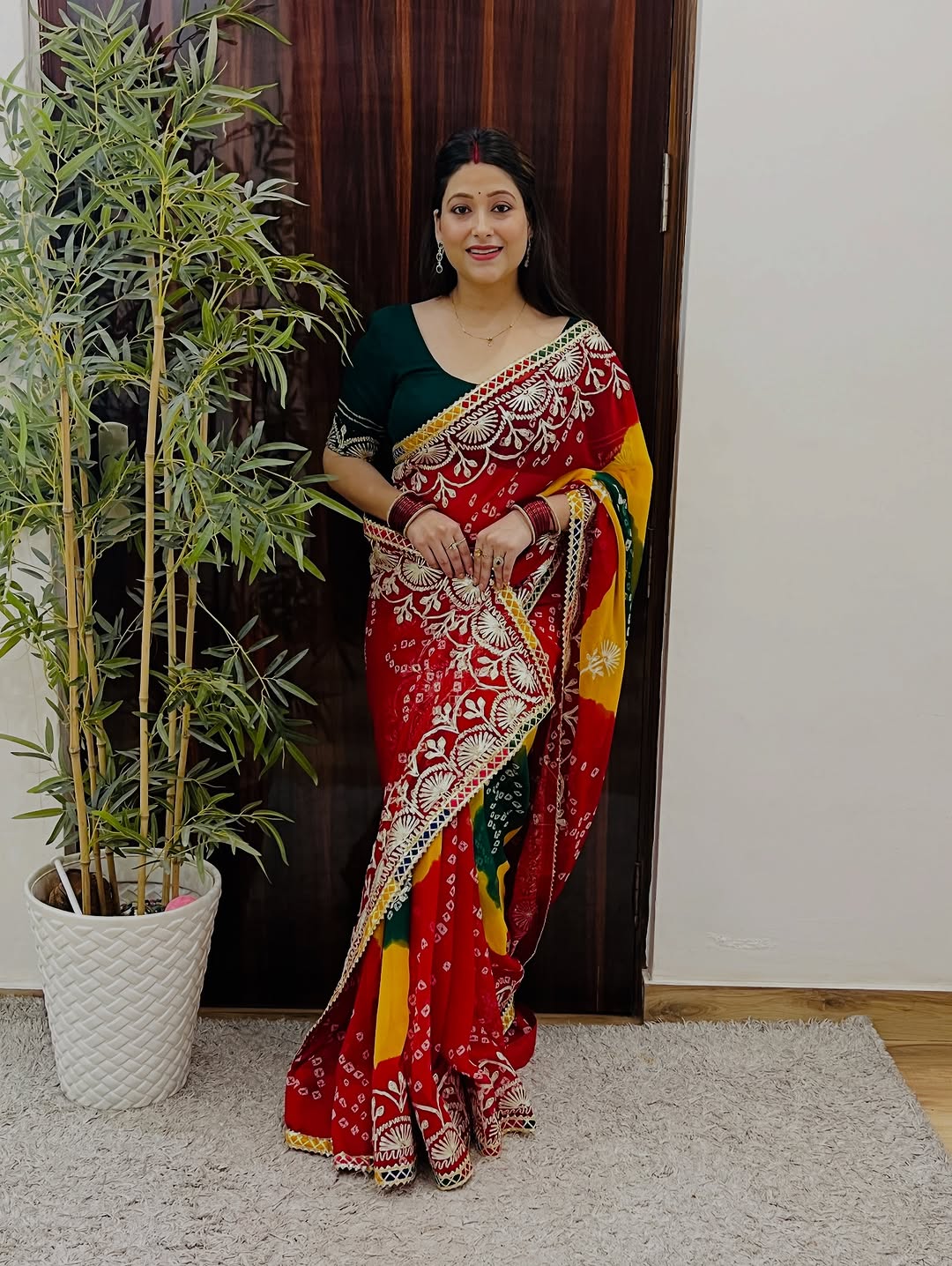 Premium Gota Patti Saree with Readymade Lace Border & Heavy Tassels