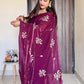 Fandy Satin Saree  Beautiful Khatli & Brits Work