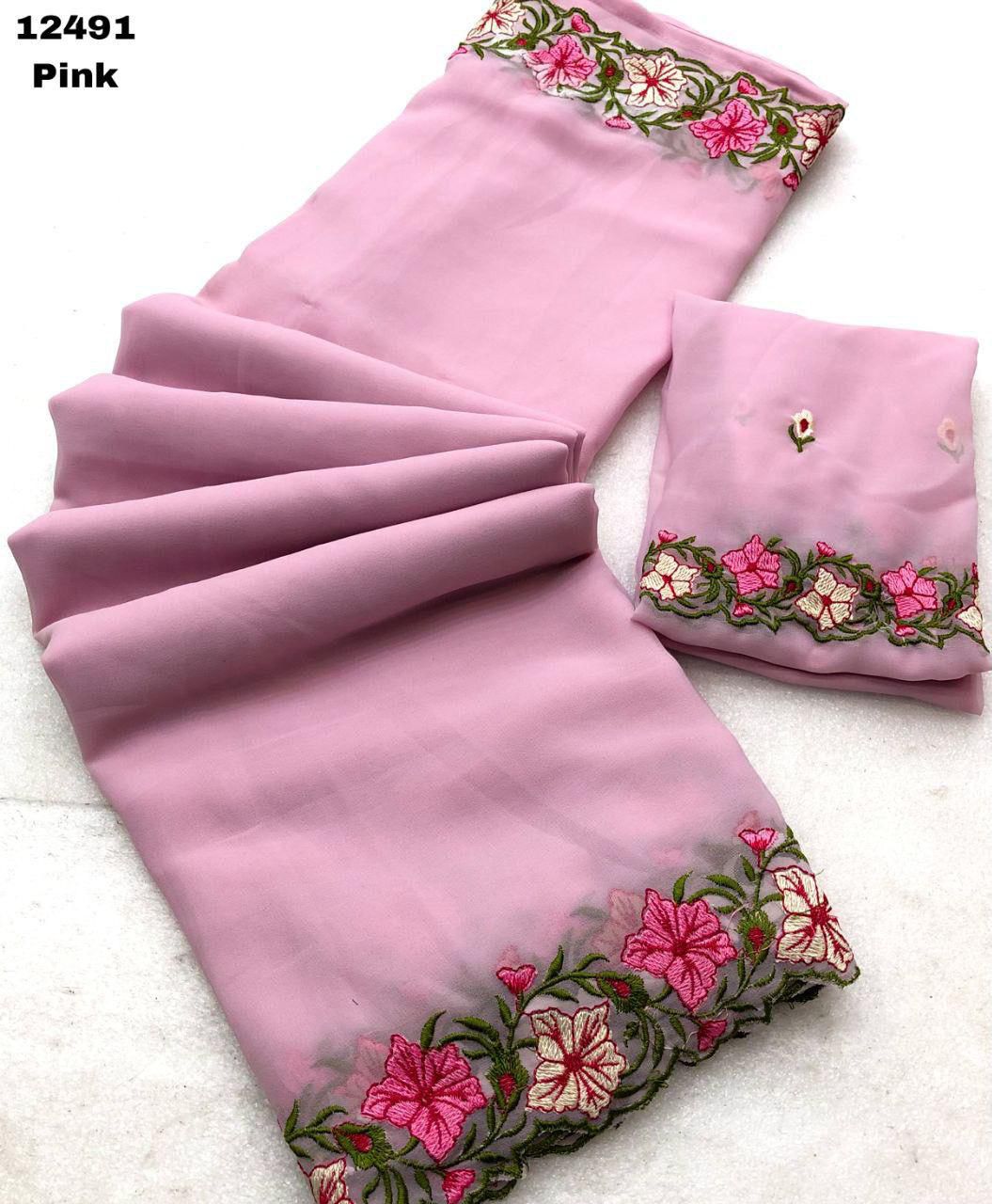 A beautiful pastel range saree featuring intricate multi-thread work. - Lookcollection