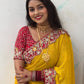 Premium Soft Chinon Silk Yellow Saree