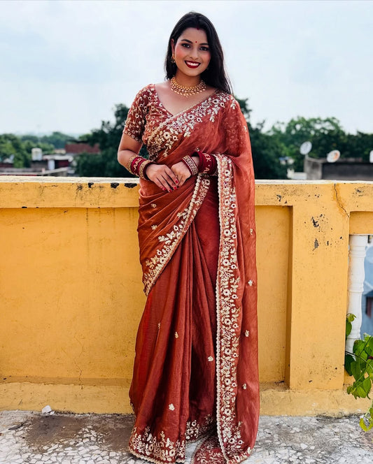 Elegant Sequin Frendy Chiffon Dream Saree