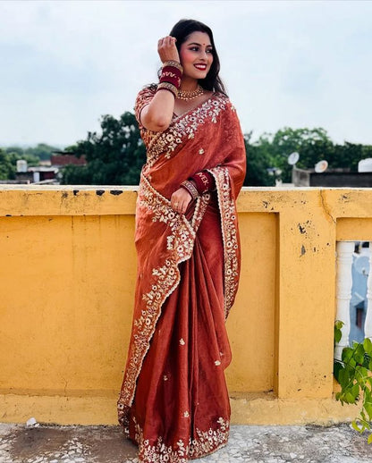 Elegant Sequin Frendy Chiffon Dream Saree