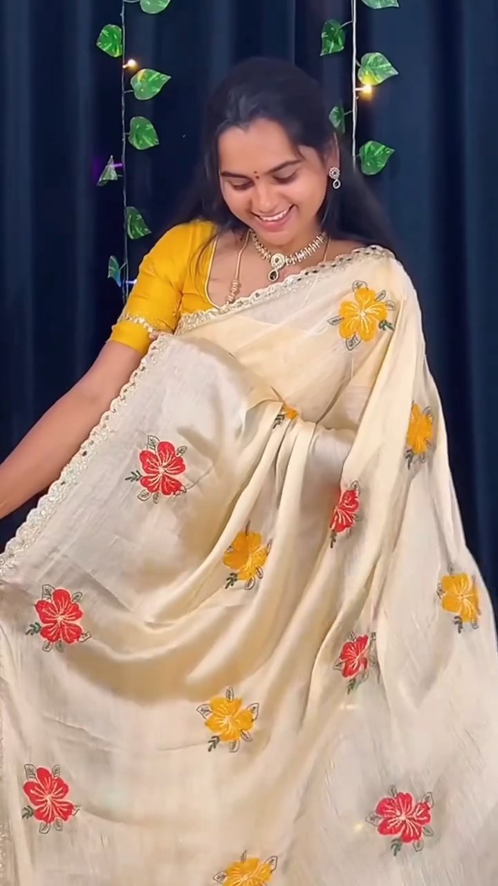 Soft Rangoli Silk Premium Embroidered Mirror Work Saree