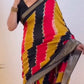 Dola Silk Printed Saree with All-Over Jacquard Border
