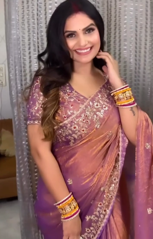 Elegant Sequin Frendy Chiffon Saree