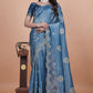 golden cording embroidery work Wedding Saree