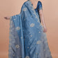 golden cording embroidery work Wedding Saree