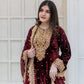 Launching New Party Wear Viscose Velvet Designer  Look Top-Dupatta and Fully Stiched Bottom With Heavy Embroidery Siquance Work - Lookcollection