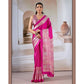 Premium Modal Satin Ajrakh Print Saree with Blouse