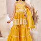 Girls Ethnic Sharara Set – hand and embroidery work on gold crush fabric