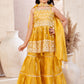 Girls Ethnic Sharara Set – hand and embroidery work on gold crush fabric