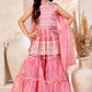 Girls Ethnic Sharara Set – hand and embroidery work on gold crush fabric