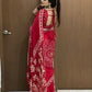 Vichitra Silk Bandhej Saree With Kacchi Gotapatti Work