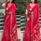 Vichitra Silk Bandhej Saree With Kacchi Gotapatti Work