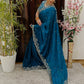 Luxe Fendy Satin Saree with 3mm Sequin Embroidery & Heavy Border