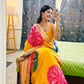 Premium Shiny Silk Saree with Bandhni Blouse