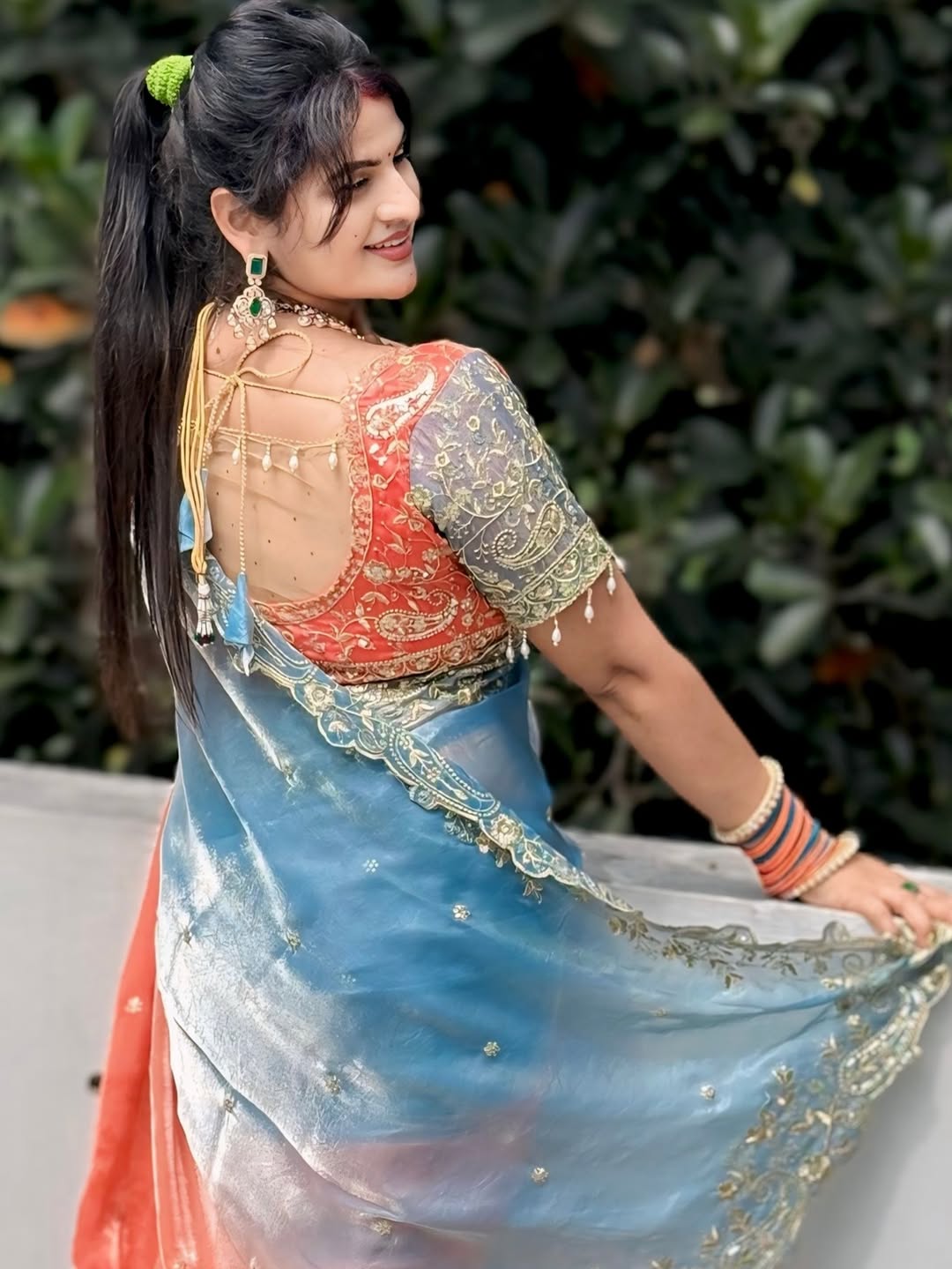 Premium Designer Fendy Satin Saree with Heavy Embroidery Sequence Work