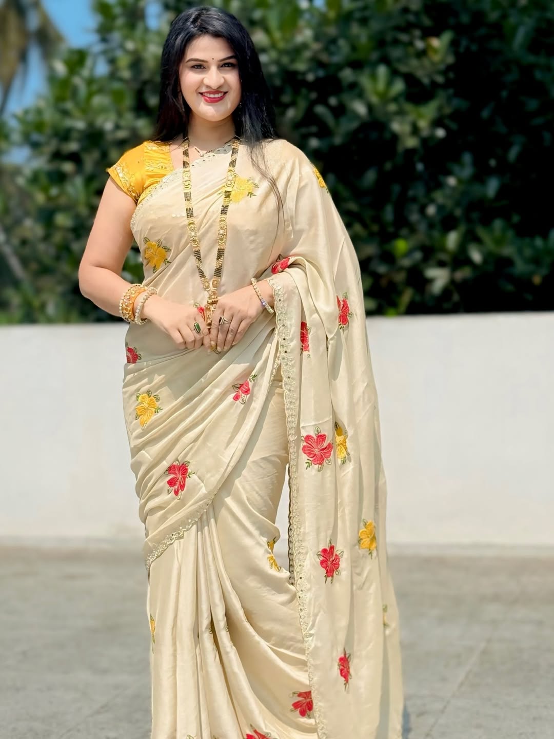 Soft Rangoli Silk Premium Embroidered Mirror Work Saree