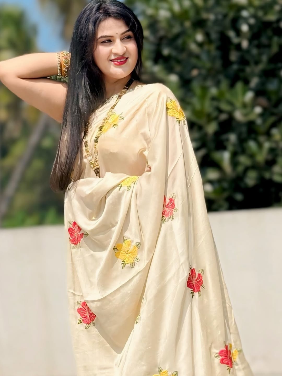 Soft Rangoli Silk Premium Embroidered Mirror Work Saree