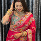 Royal Pink Rangoli Silk Partywear Saree with Embroidered Banglori Blouse