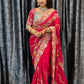 Royal Pink Rangoli Silk Partywear Saree with Embroidered Banglori Blouse