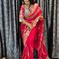 Royal Pink Rangoli Silk Partywear Saree with Embroidered Banglori Blouse