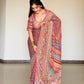Premium Soft Chinnon Saree with Gold Zari and Real Mirror Work