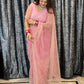 Wedding Wear Soft Net Sequins & Beads Work Saree with Designer Border