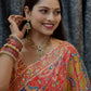 Diamond Mirror Fusion Saree on Soft Chinnon fabric