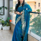 Premium Two-Tone Space Silk Saree with Stitched Corset Blouse