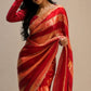 Luxury Space Soft Silk Blooming Saree with Elegant Jarkan & Swarovski Work