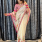 Designer Butterfly Floral Printed Saree with Real Mirror & Sequins Work