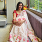 Bollywood Trending Tebby Organza Saree with Lotus Floral Print & Cutdana Work