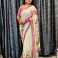Designer Butterfly Floral Printed Saree with Real Mirror & Sequins Work
