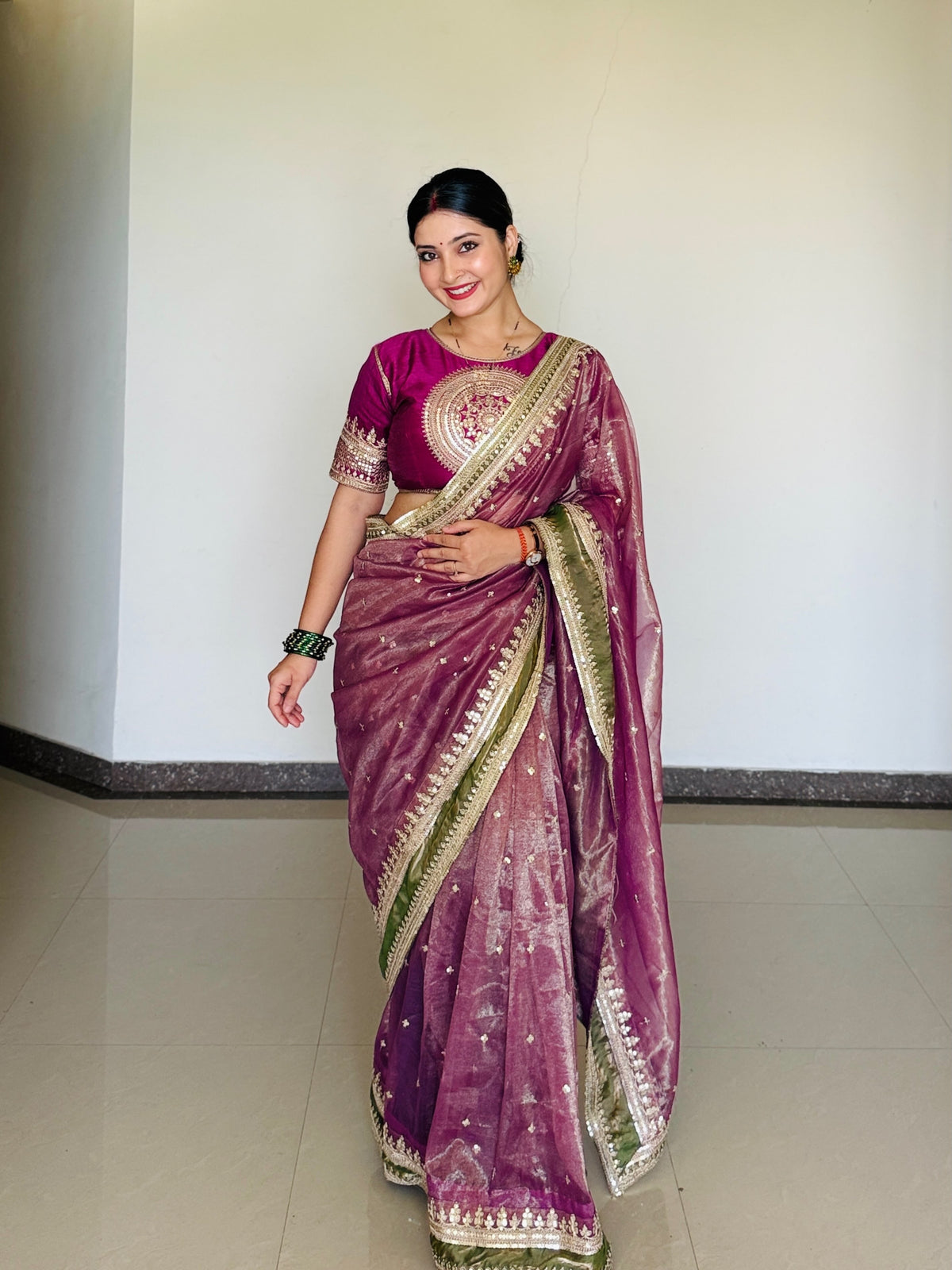 Party Wear Soft Twill Saree with Designer Corset Blouse